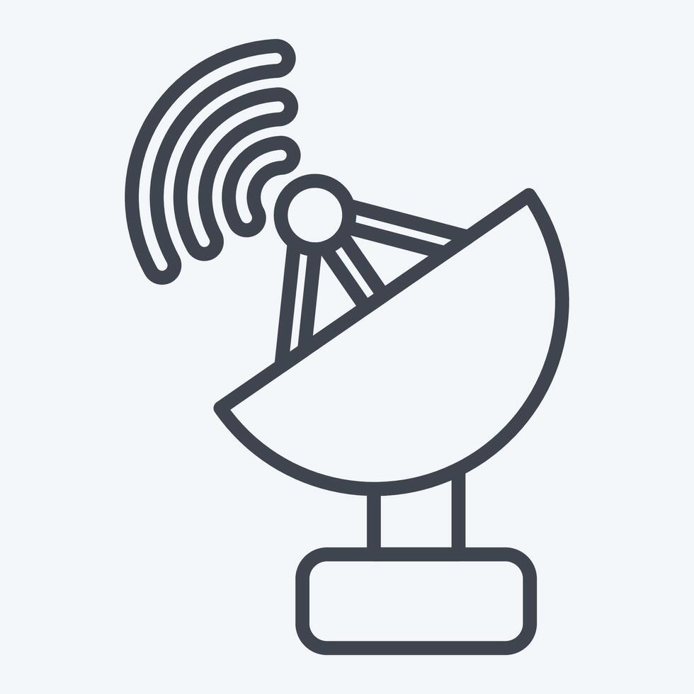 Icon Satellite. related to War Military symbol. line style. simple illustration vector