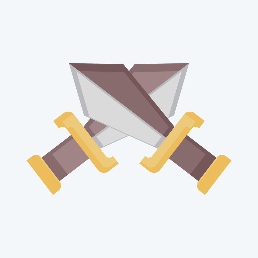 Icon Sword. related to War Military symbol. flat style. simple illustration vector