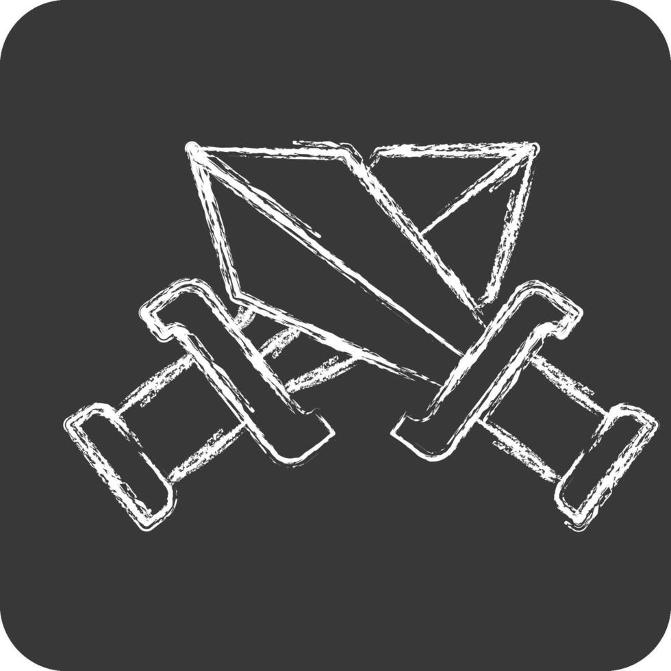 Icon Sword. related to War Military symbol. chalk Style. simple illustration vector