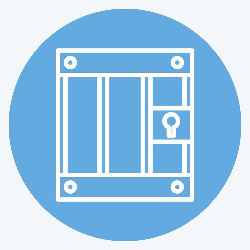 Icon Prison. related to War Military symbol. blue eyes style. simple illustration vector
