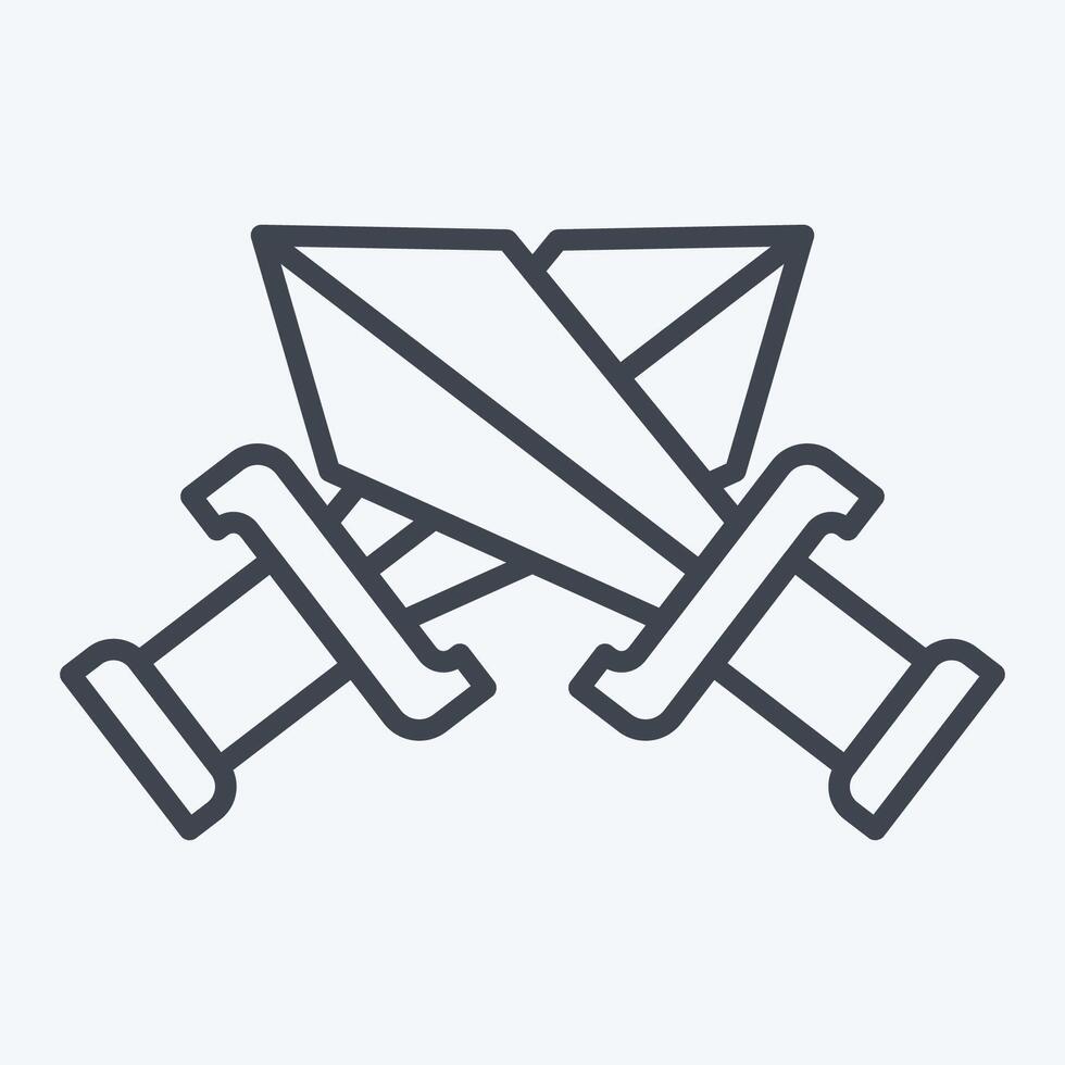 Icon Sword. related to War Military symbol. line style. simple illustration vector