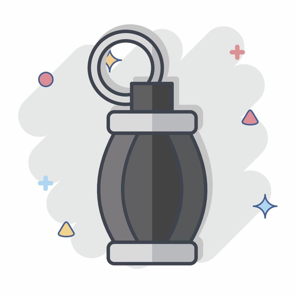 Icon Hand Granade. related to War Military symbol. comic style. simple illustration vector
