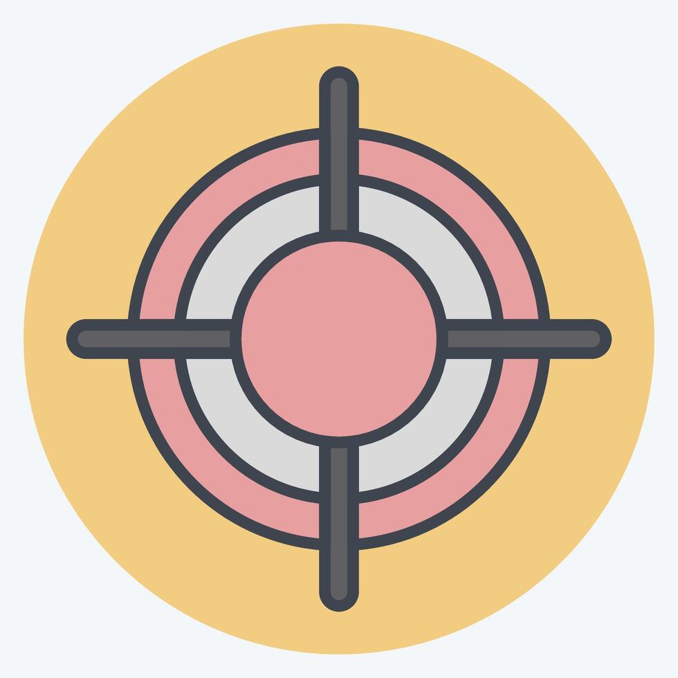 Icon Target. related to War Military symbol. color mate style. simple illustration vector