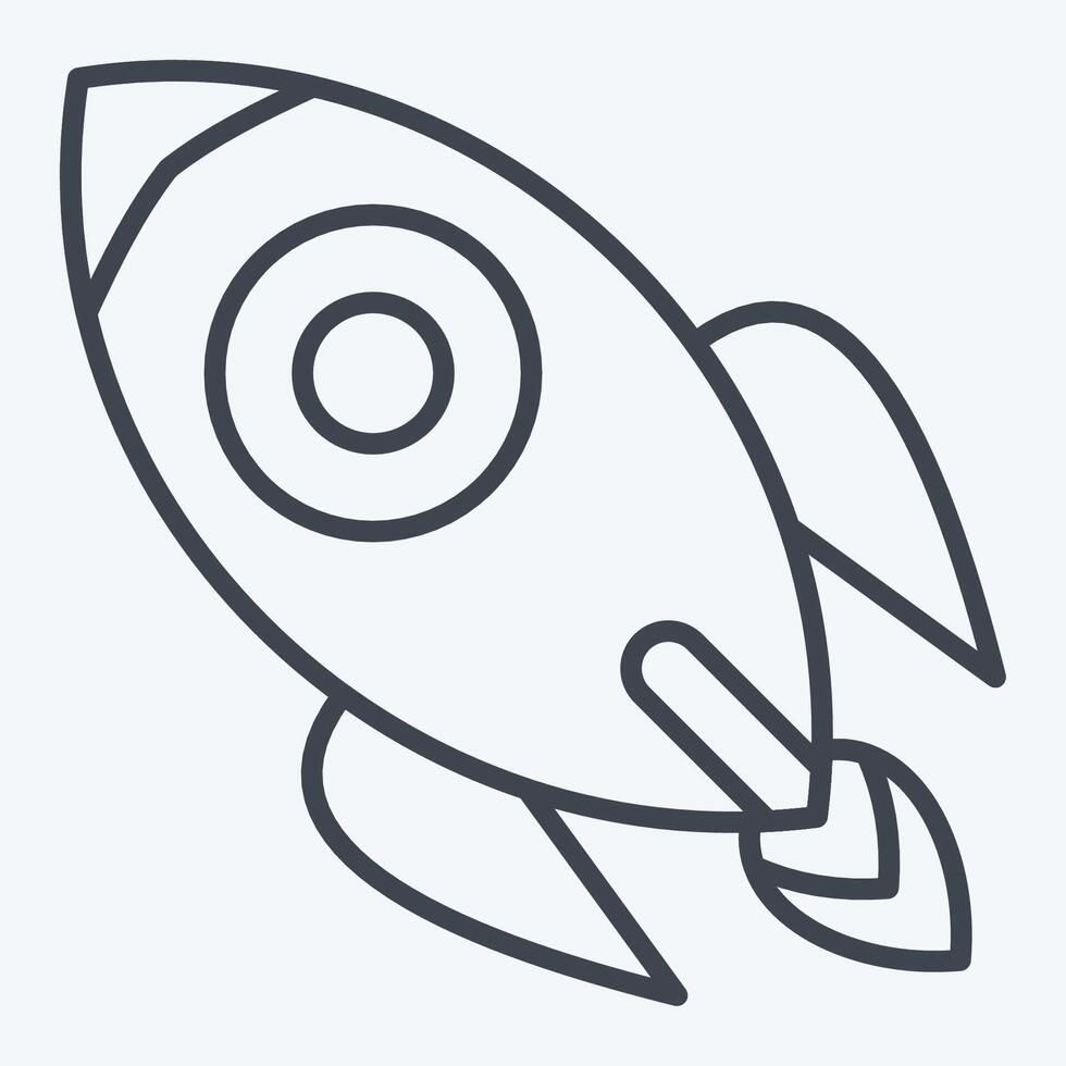 Icon Rocket. related to War Military symbol. line style. simple illustration vector