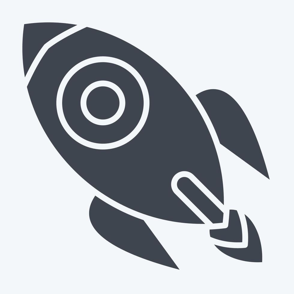 Icon Rocket. related to War Military symbol. glyph style. simple illustration vector