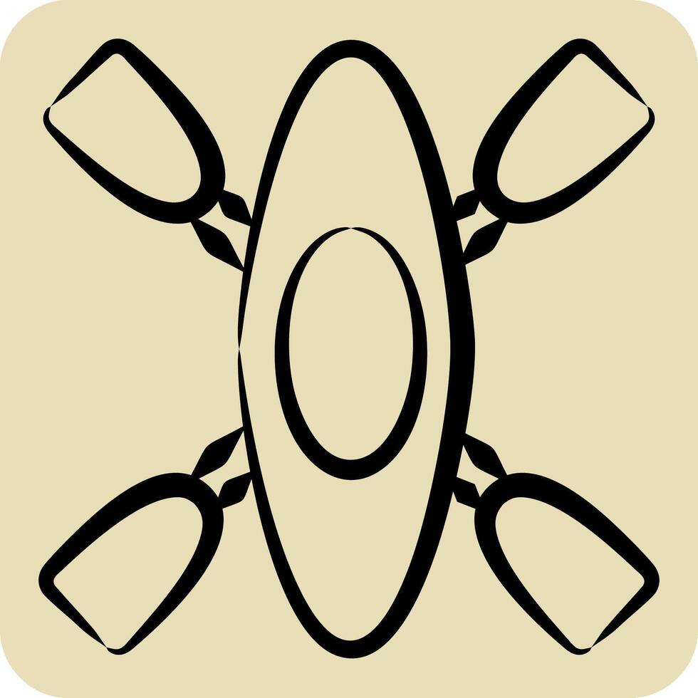 Icon Kayak. related to War Military symbol. hand drawn style. simple illustration vector
