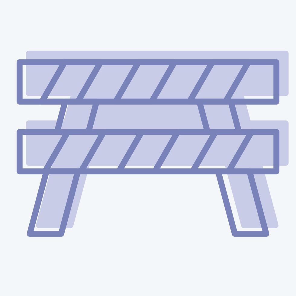 Icon Barrier. related to War Military symbol. two tone style. simple illustration vector