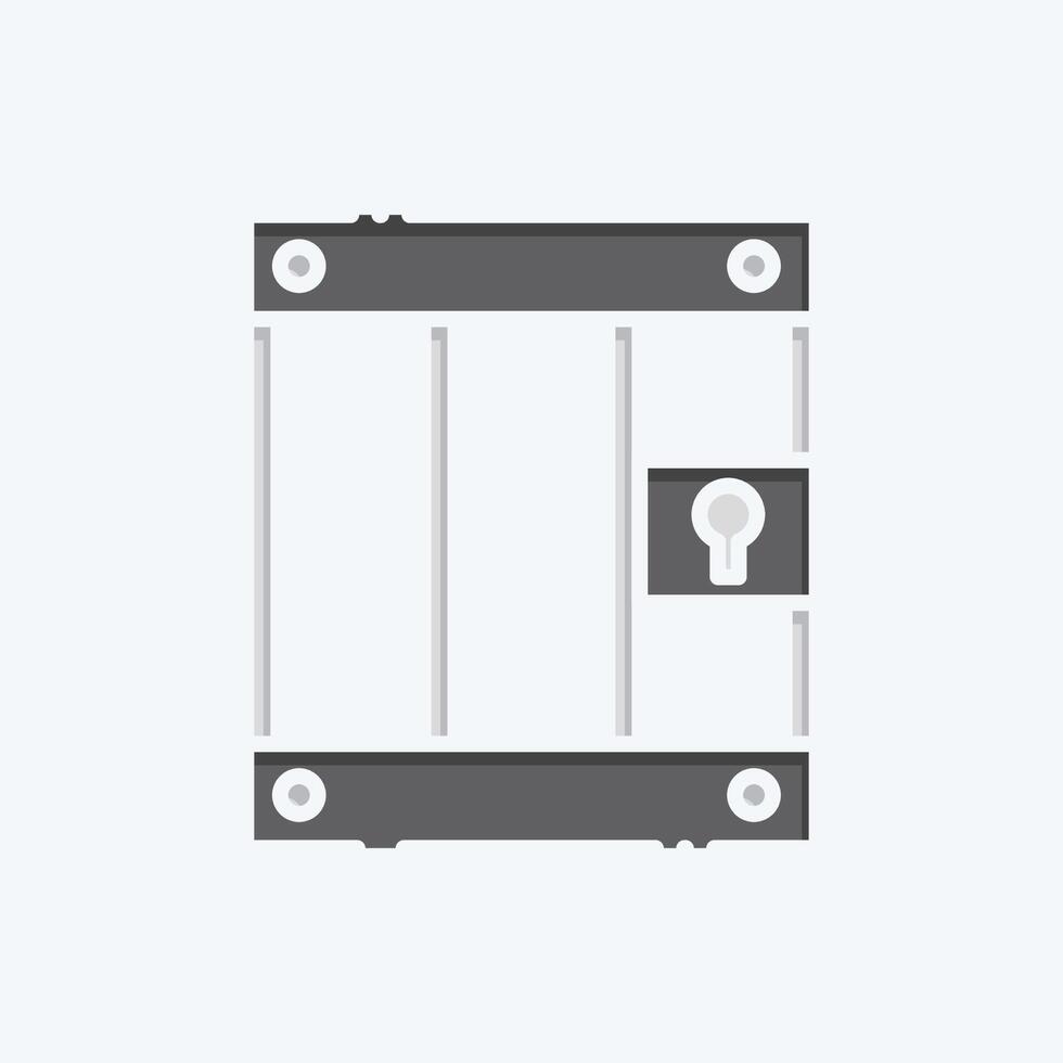 Icon Prison. related to War Military symbol. doodle style. simple illustration vector