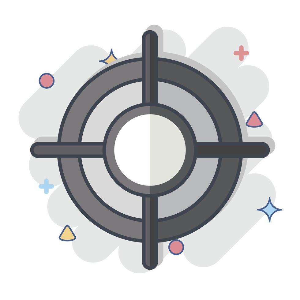 Icon Target. related to War Military symbol. comic style. simple illustration vector