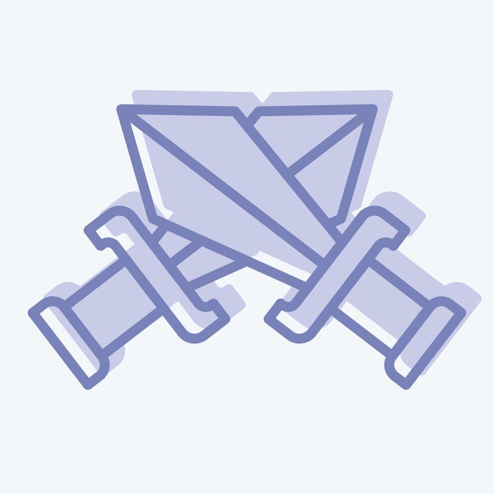 Icon Sword. related to War Military symbol. two tone style. simple illustration vector