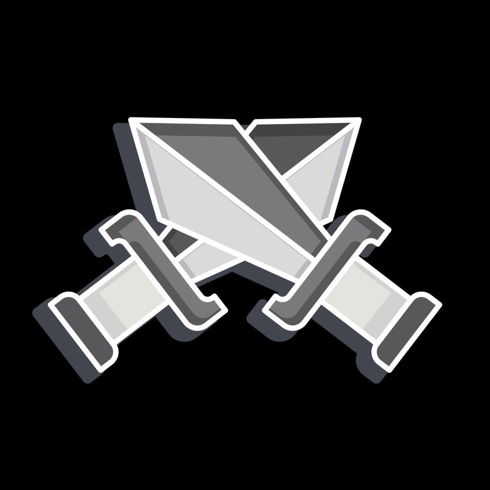 Icon Sword. related to War Military symbol. glossy style. simple illustration vector