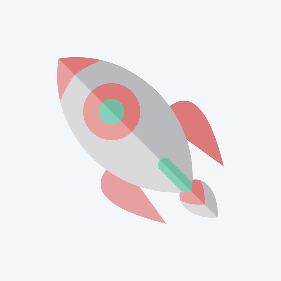 Icon Rocket. related to War Military symbol. flat style. simple illustration vector