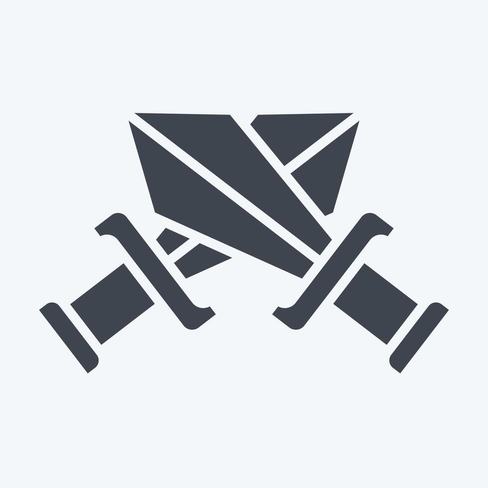 Icon Sword. related to War Military symbol. glyph style. simple illustration vector