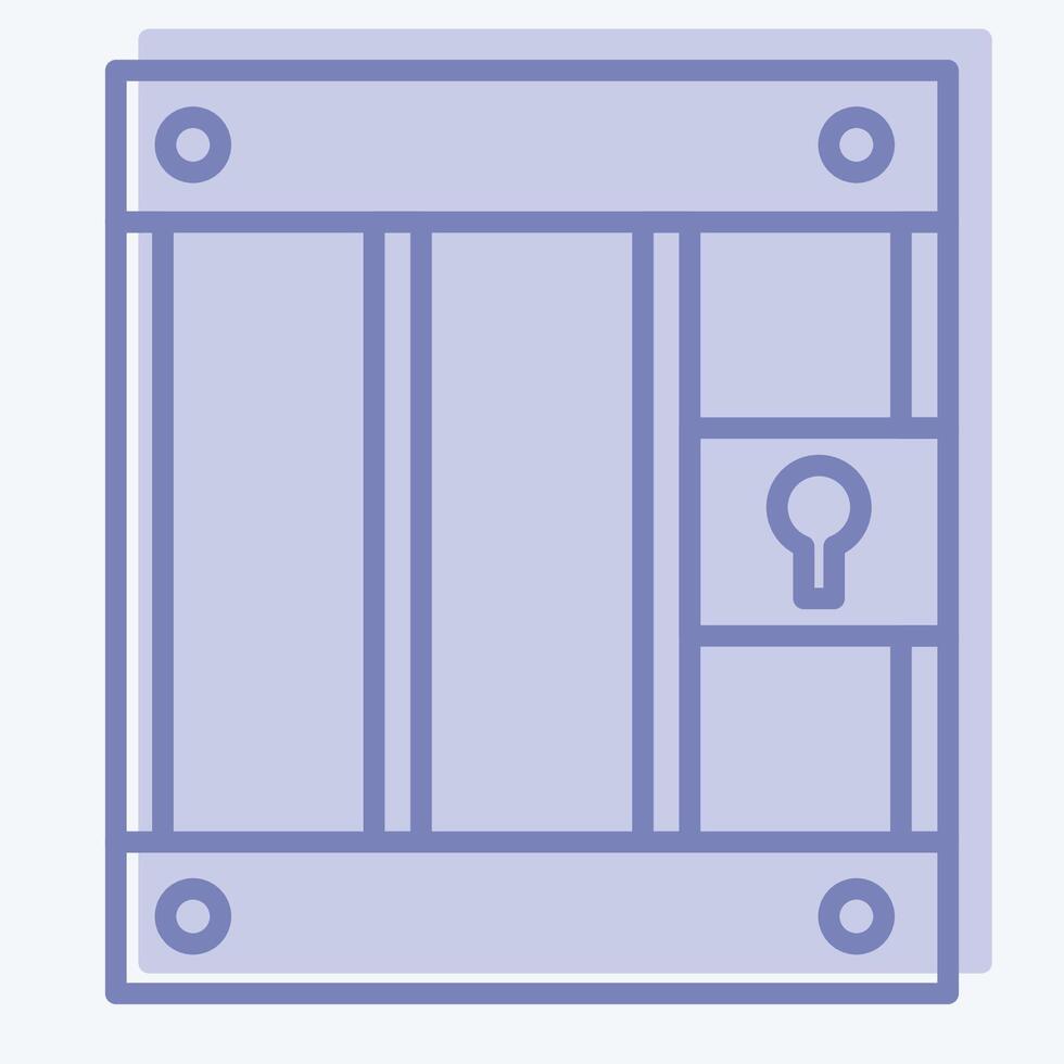 Icon Prison. related to War Military symbol. two tone style. simple illustration vector