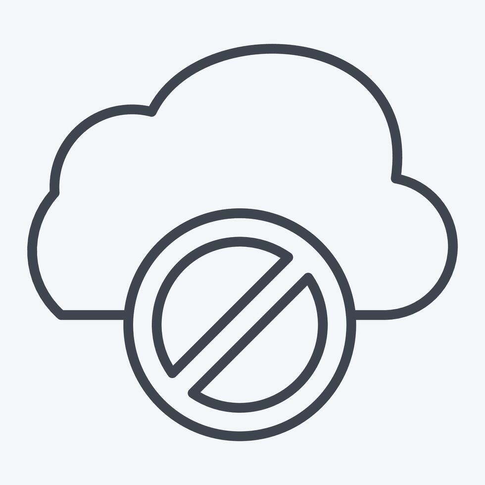 Icon Cloud Block. related to Network symbol. line style. simple illustration vector