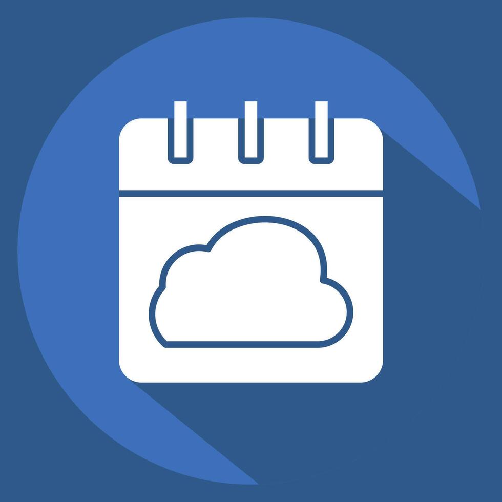 Icon Cloud Schedule. related to Network symbol. long shadow style. simple illustration vector
