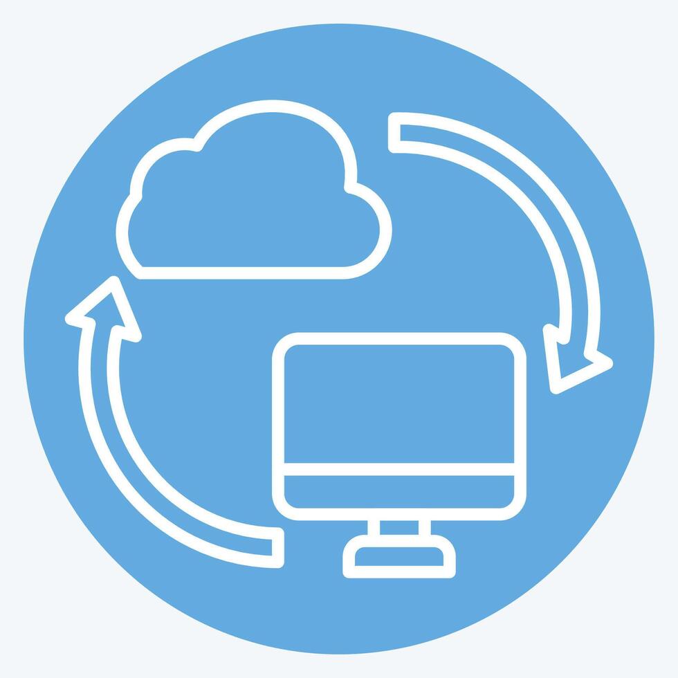 Icon Backup Data. related to Network symbol. blue eyes style. simple illustration vector