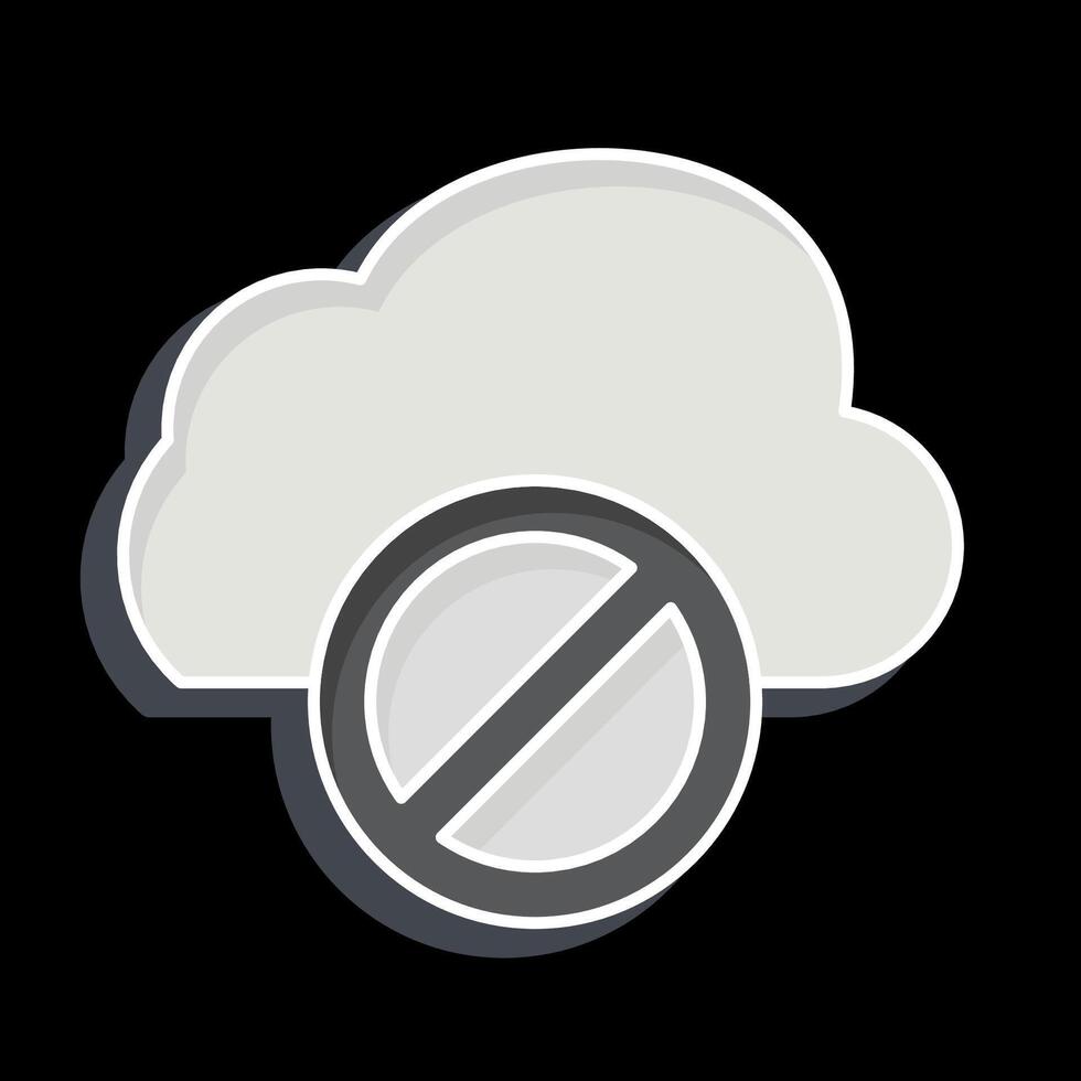 Icon Cloud Block. related to Network symbol. glossy style. simple illustration vector