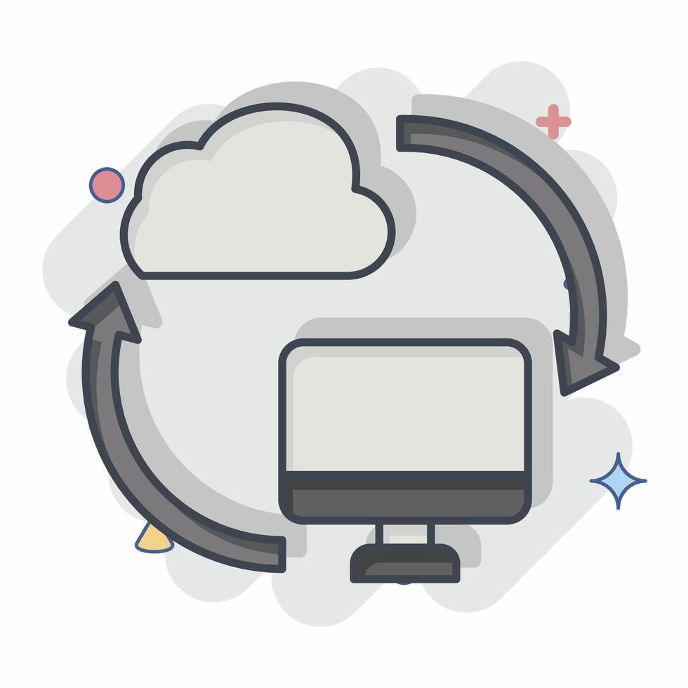 Icon Backup Data. related to Network symbol. chalk Style. simple illustration vector