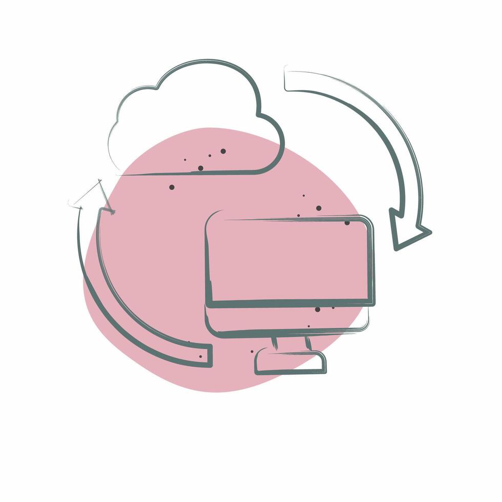 Icon Backup Data. related to Network symbol. Color Spot Style. simple illustration vector
