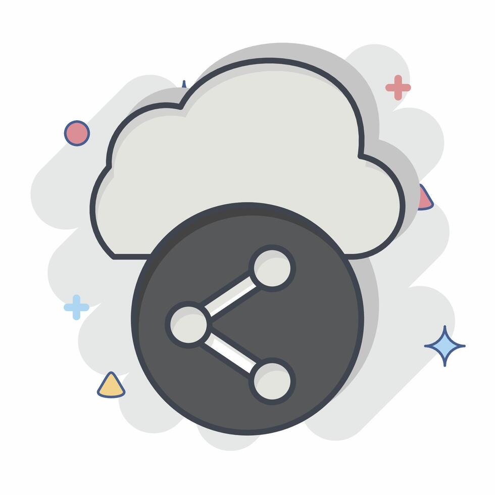 Icon Cloud Share. related to Network symbol. chalk Style. simple illustration vector