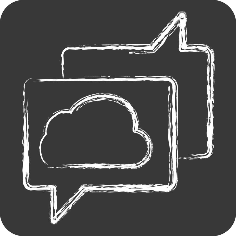 Icon Cloud Chatting. related to Network symbol. chalk Style. simple illustration vector