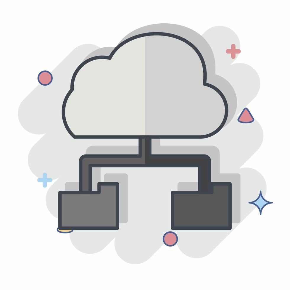 Icon Cloud Storage. related to Network symbol. chalk Style. simple illustration vector