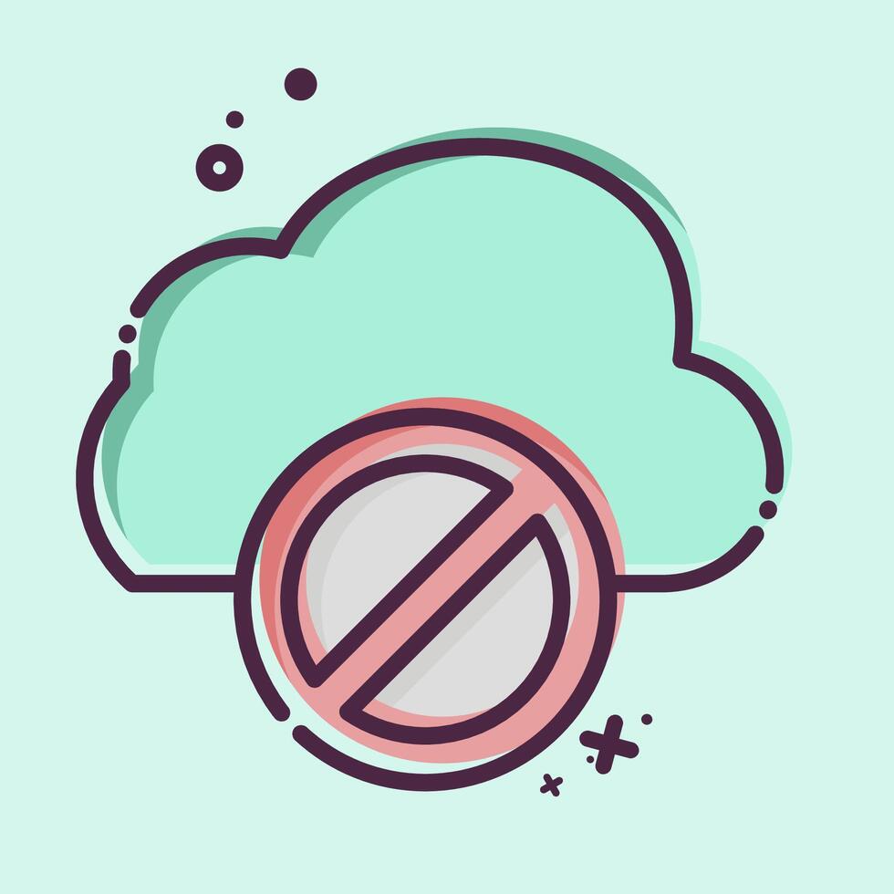 Icon Cloud Block. related to Network symbol. MBE style. simple illustration vector