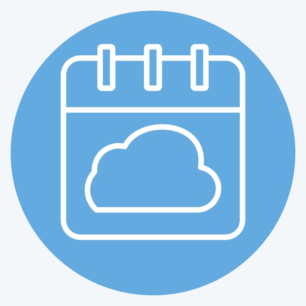 Icon Cloud Schedule. related to Network symbol. blue eyes style. simple illustration vector