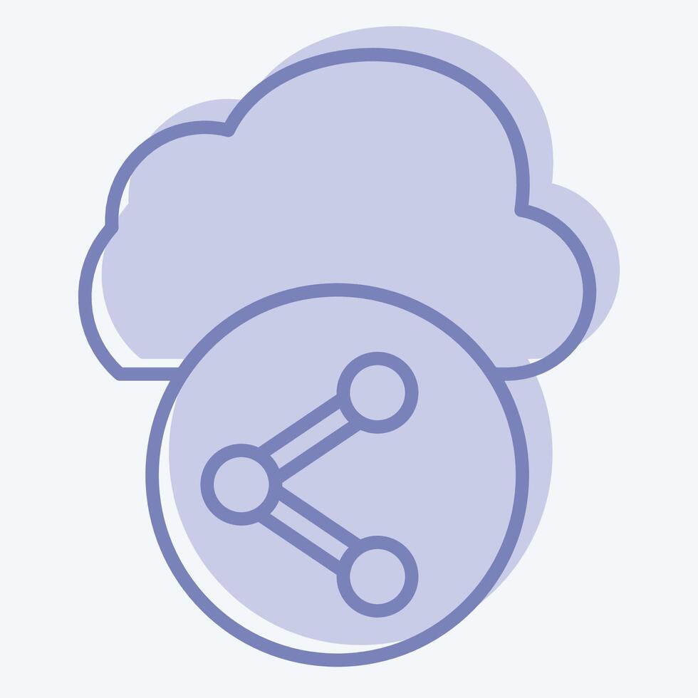 Icon Cloud Share. related to Network symbol. two tone style. simple illustration vector