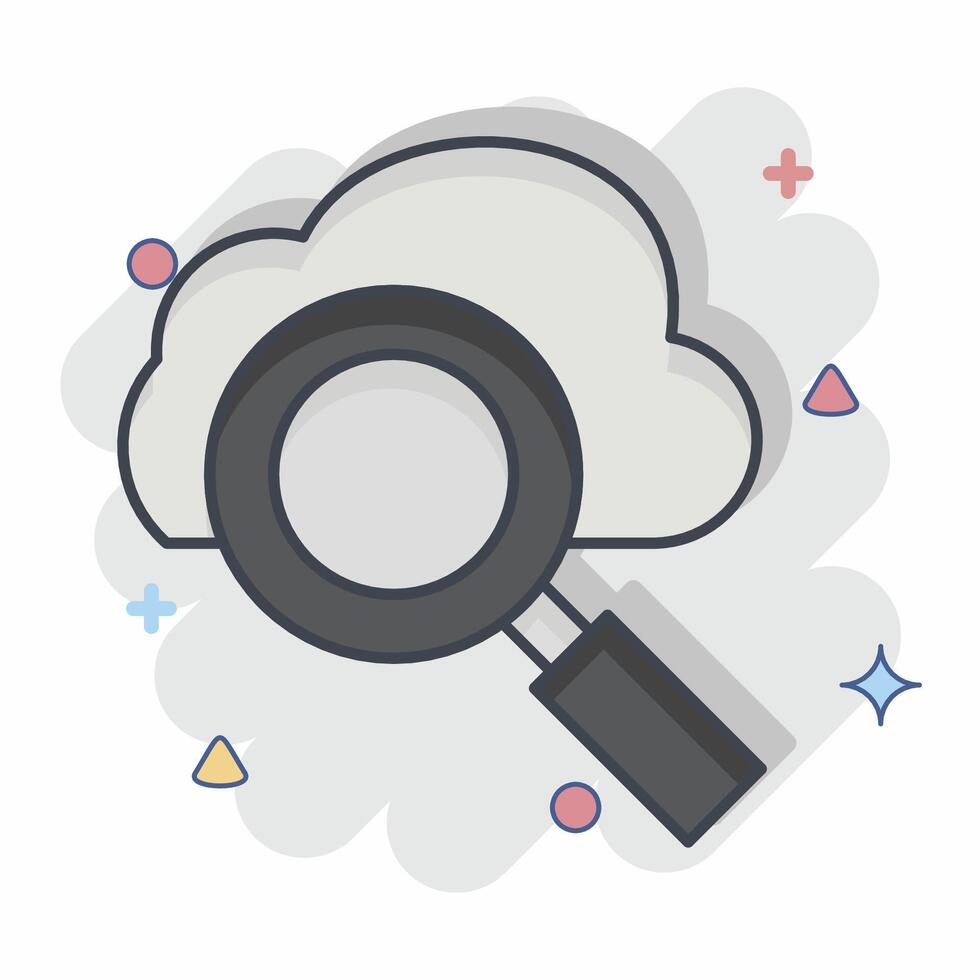 Icon Cloud Search. related to Network symbol. chalk Style. simple illustration vector