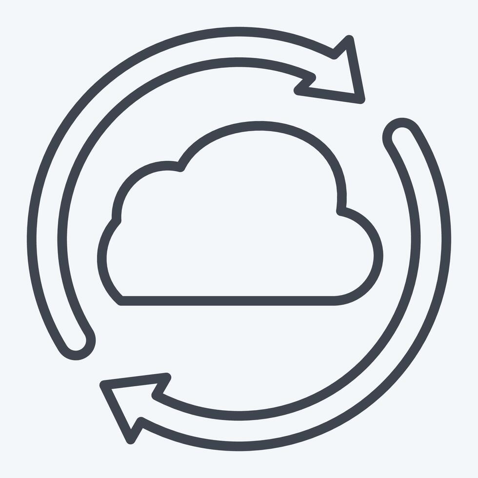 Icon Cloud Reload. related to Network symbol. line style. simple illustration vector