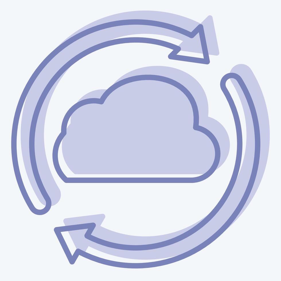 Icon Cloud Reload. related to Network symbol. two tone style. simple illustration vector