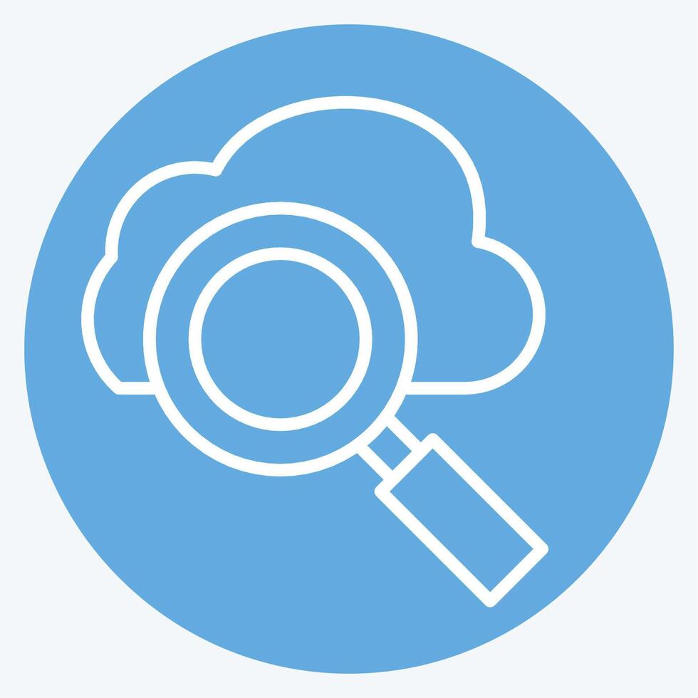 Icon Cloud Search. related to Network symbol. blue eyes style. simple illustration vector
