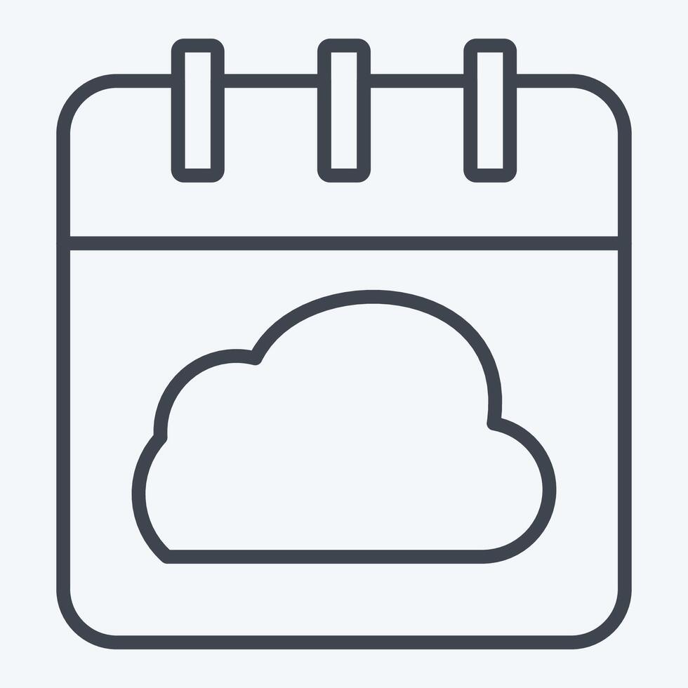 Icon Cloud Schedule. related to Network symbol. line style. simple illustration vector