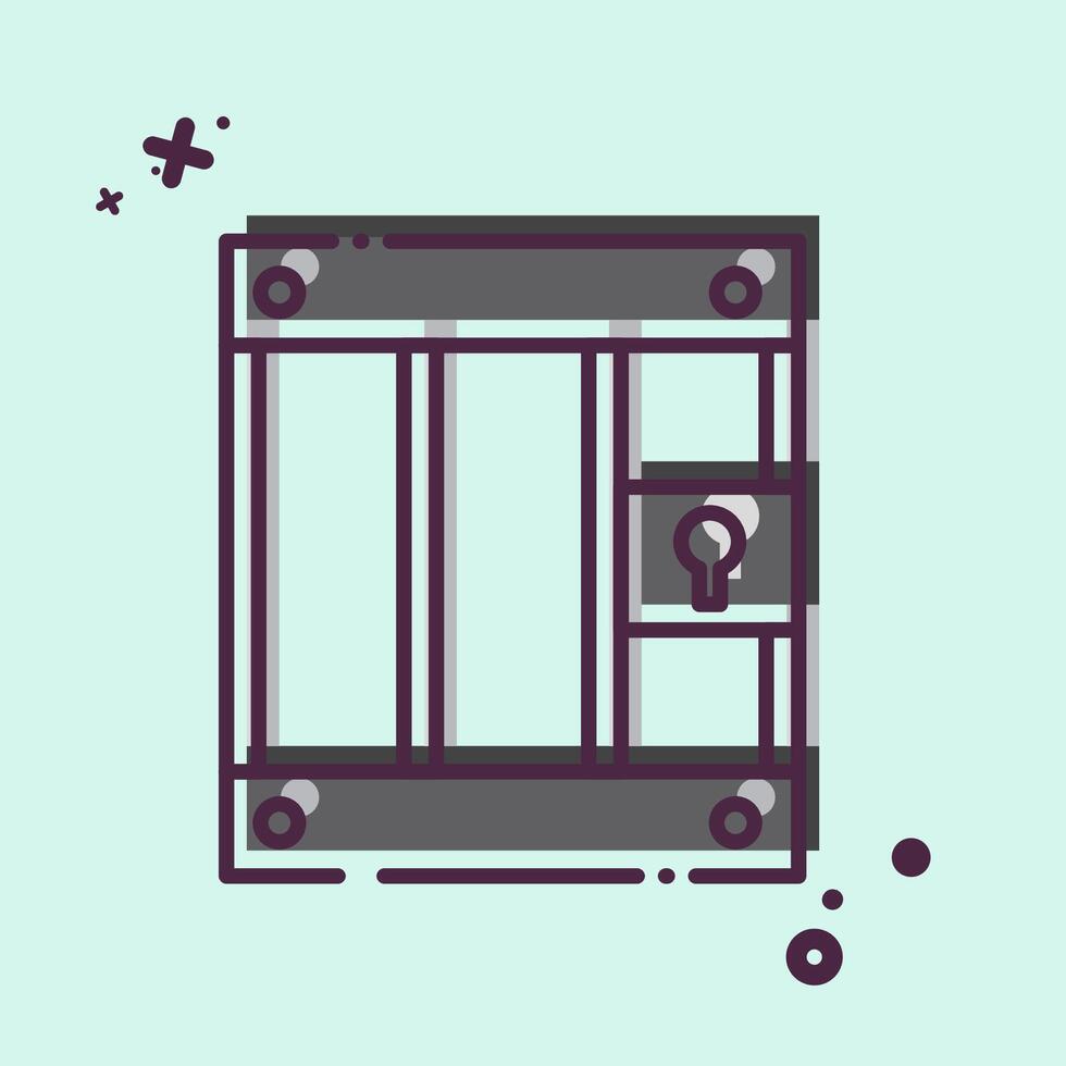 Icon Prison. related to War Military symbol. MBE style. simple illustration vector