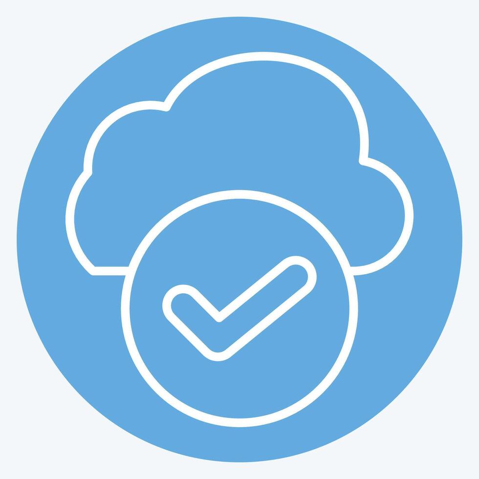 Icon Cloud Access. related to Network symbol. blue eyes style. simple illustration vector