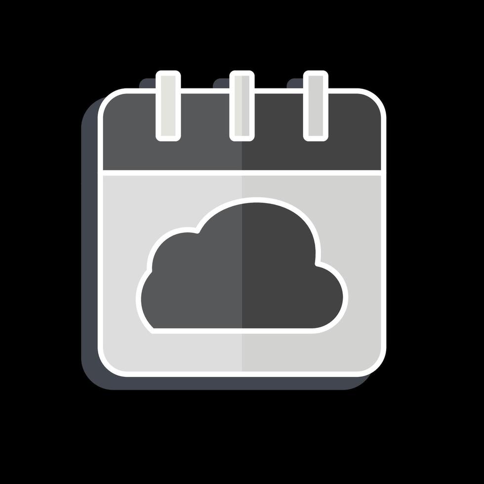 Icon Cloud Schedule. related to Network symbol. glossy style. simple illustration vector
