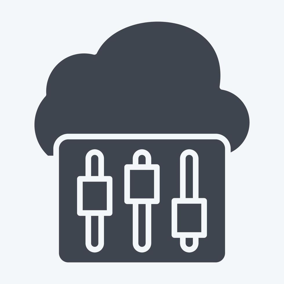 Icon Cloud Setting. related to Network symbol. glyph style. simple illustration vector