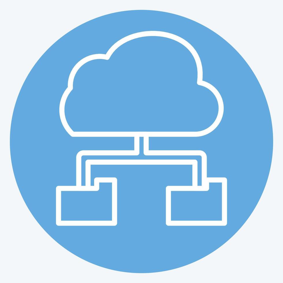 Icon Cloud Storage. related to Network symbol. blue eyes style. simple illustration vector