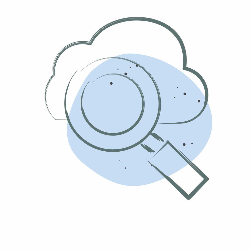 Icon Cloud Search. related to Network symbol. Color Spot Style. simple illustration vector