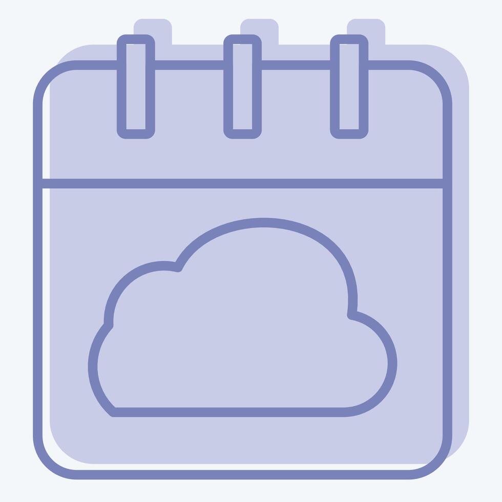 Icon Cloud Schedule. related to Network symbol. two tone style. simple illustration vector