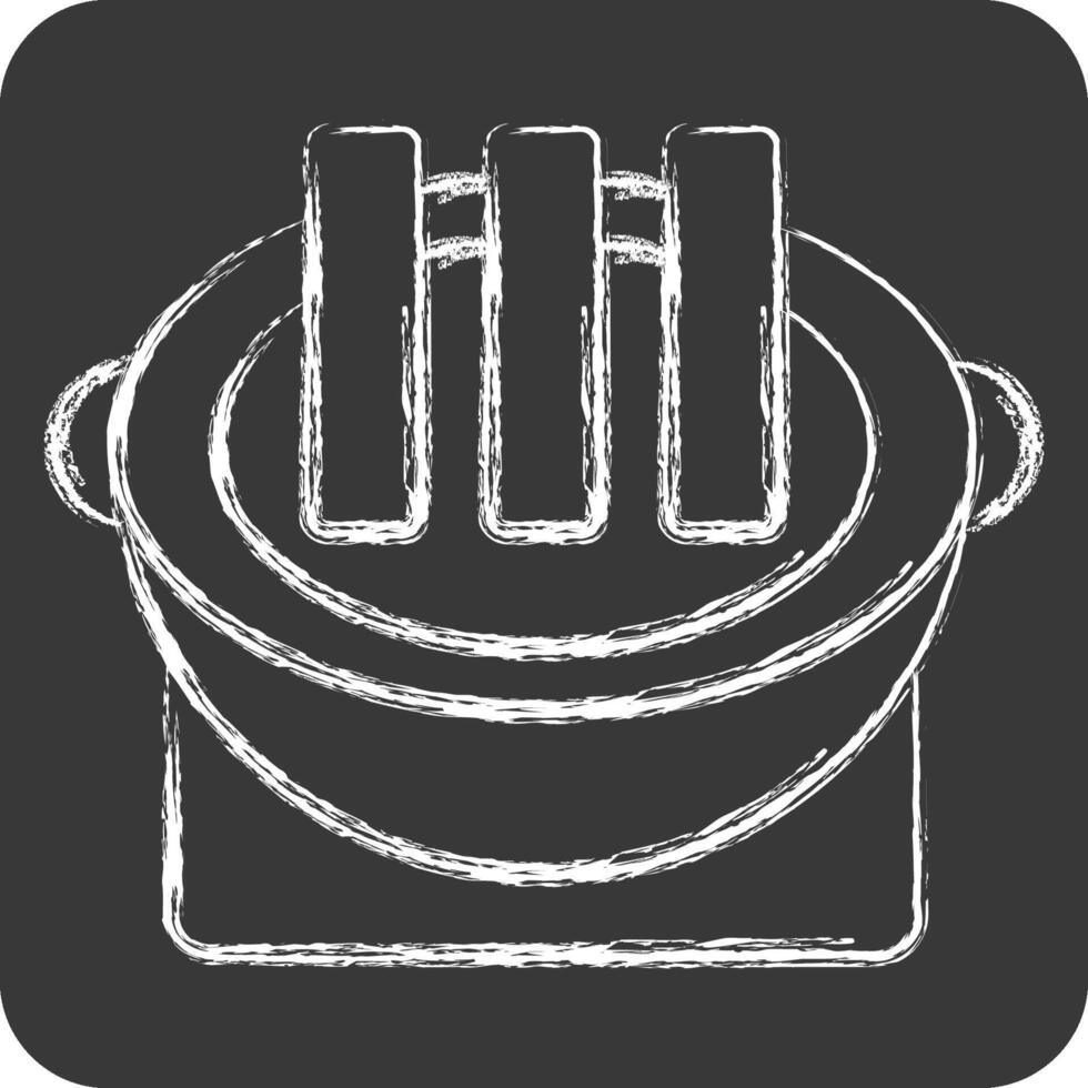 Icon Grilled Meat. related to Korea symbol. chalk Style. simple illustration vector