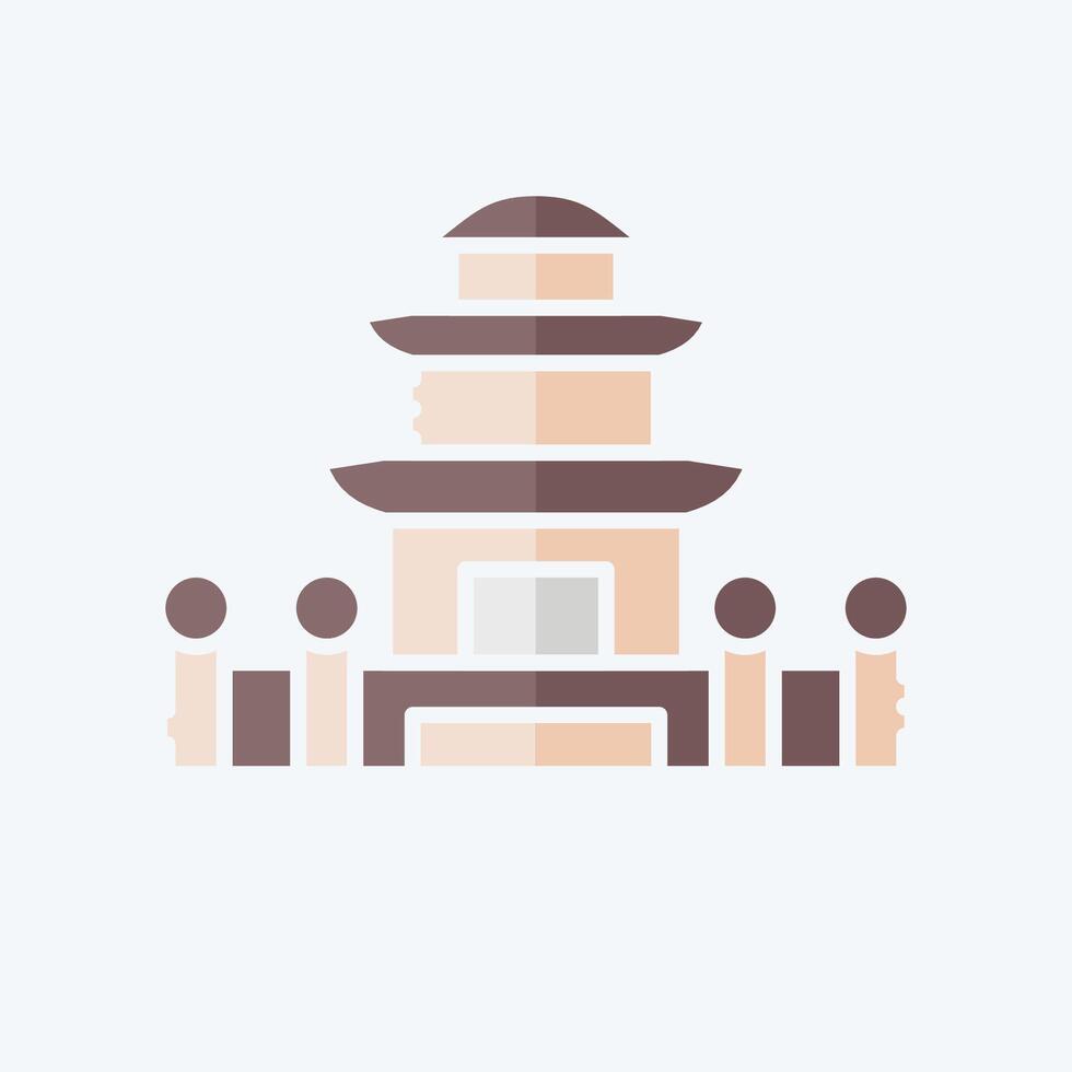 Icon Pagoda. related to Korea symbol. doodle style. simple illustration vector
