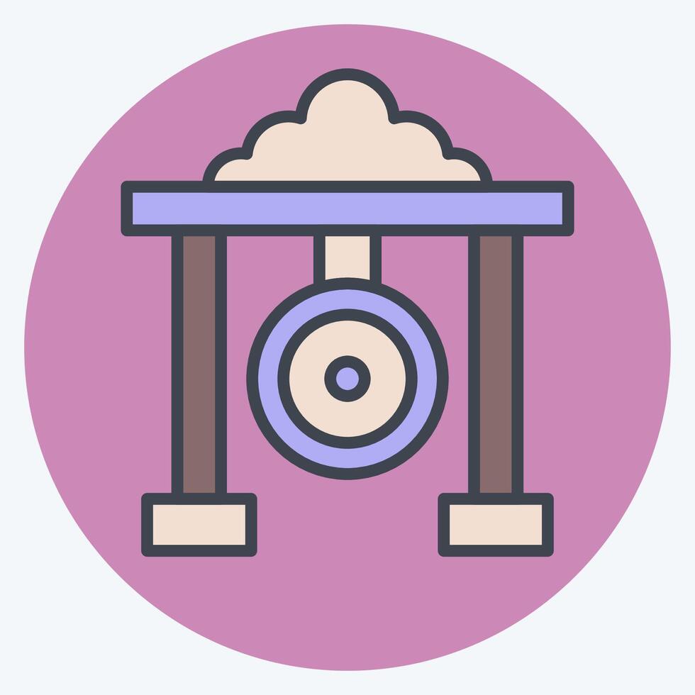 Icon Gong. related to Korea symbol. color mate style. simple illustration vector