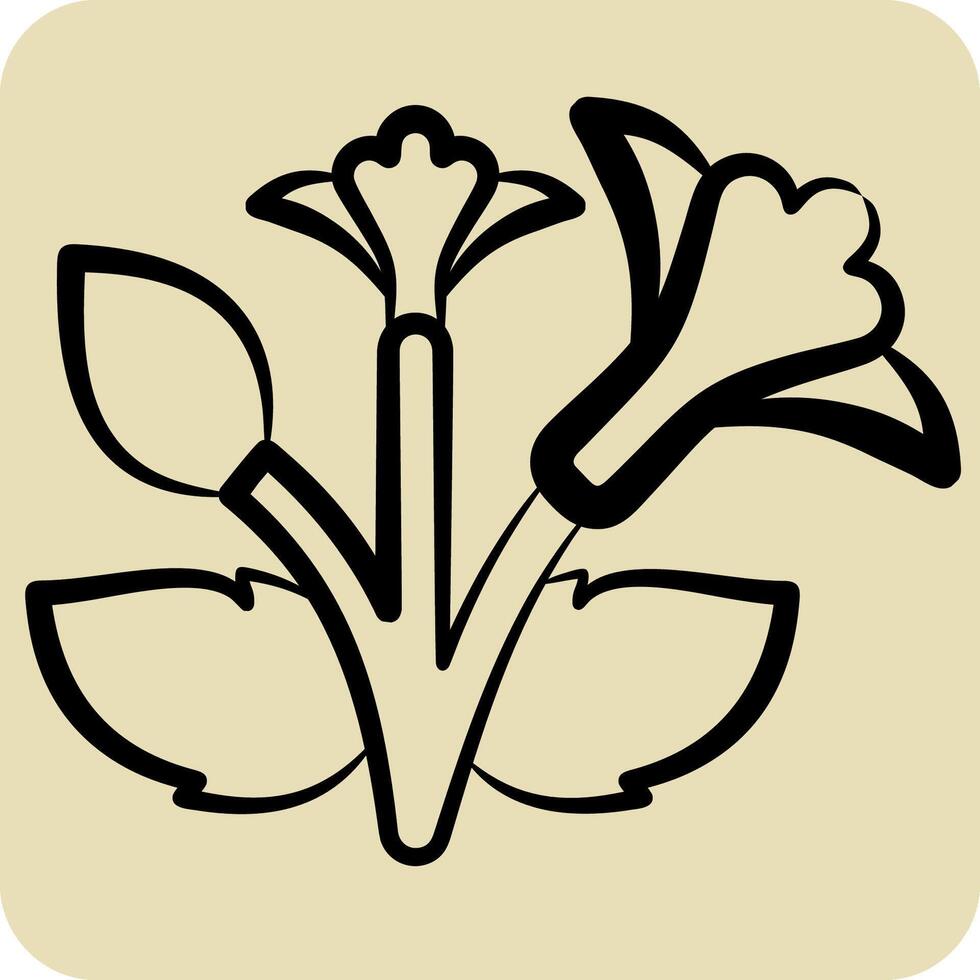 Icon Rose of Sharon. related to Korea symbol. hand drawn style. simple illustration vector