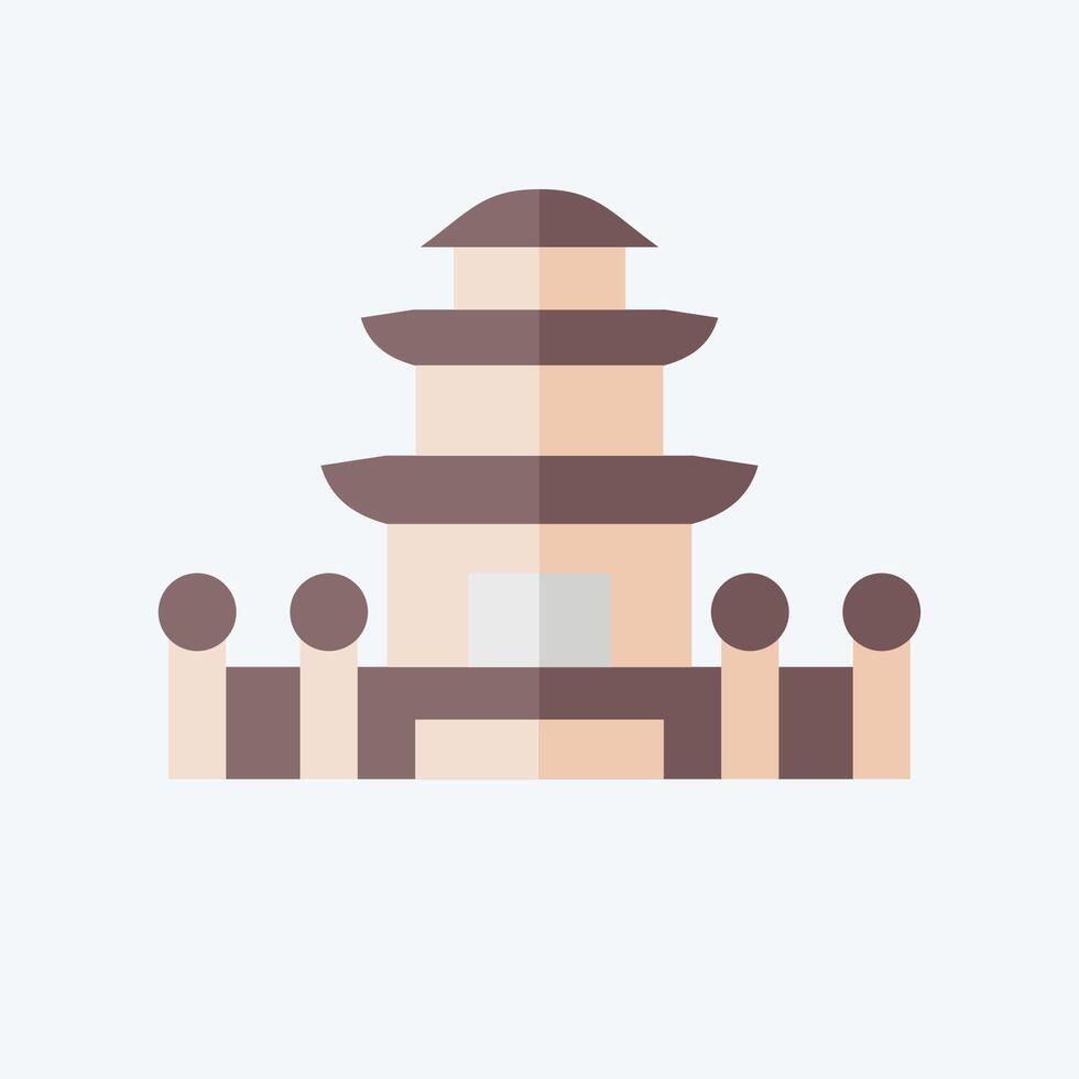 Icon Pagoda. related to Korea symbol. flat style. simple illustration vector