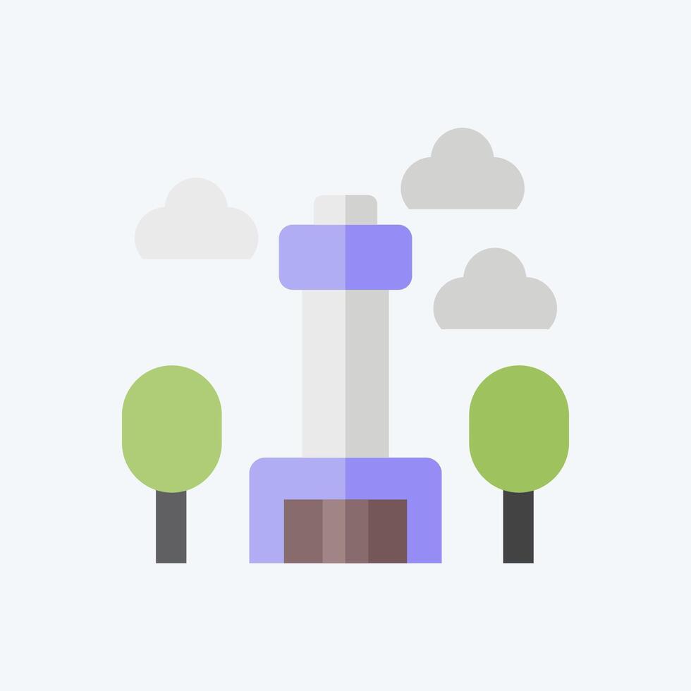 Icon Seoul Tower. related to Korea symbol. flat style. simple illustration vector