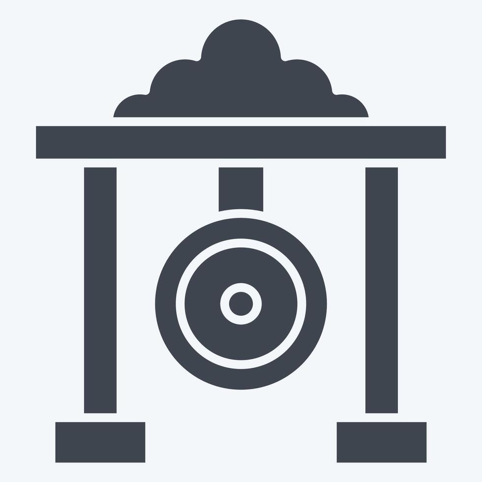 Icon Gong. related to Korea symbol. glyph style. simple illustration vector