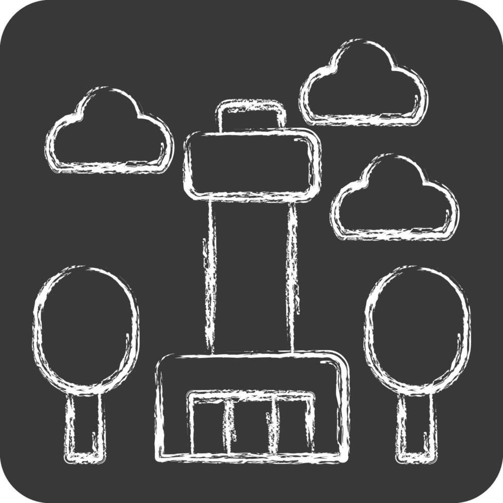 Icon Seoul Tower. related to Korea symbol. chalk Style. simple illustration vector